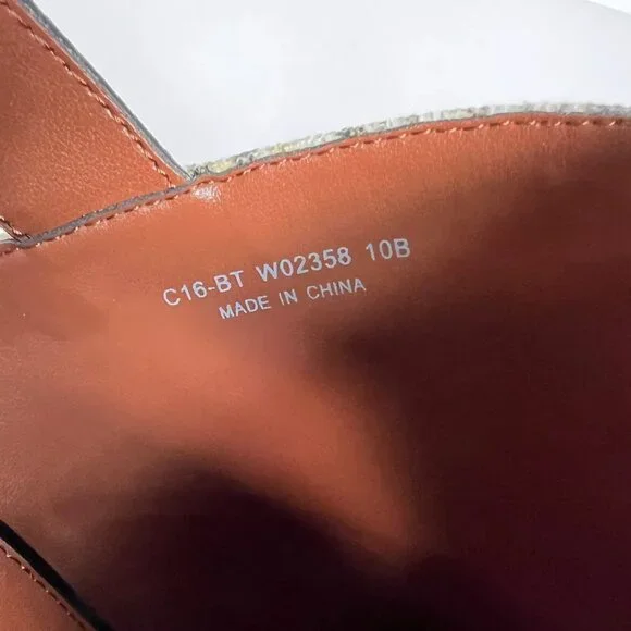 Cole Haan Roccia Snake Black Tabby High Heel Peep Toe Slingback Sandal Size 10B - Picture 15 of 16